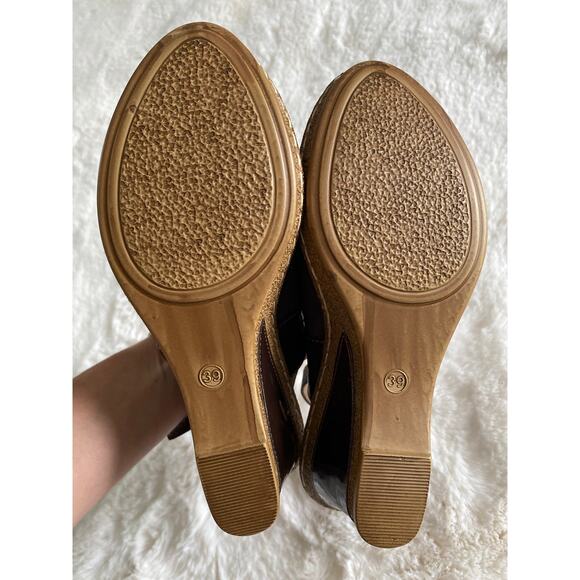 Patrizia by Spring Step Montal Snake Print Slingback Peep Toe Wedge Sz US 8 EU39 - Picture 6 of 9